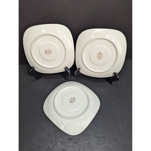 Sango Quadrille Pinwheel Pink 5206 Square Saucer 6 1/2" Replacement Set of 3 - Picture 5 of 7